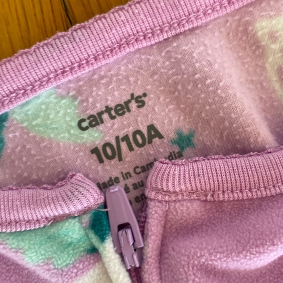 🦄 🥑‎ Carter’s Winter Fleece Big Girls Footed Sleepers Bundle of 2 Size 10 - Picture 2 of 5